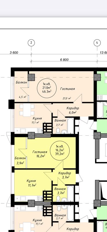 московская фучика: 1 комната, 47 м², Элитка, 2 этаж, ПСО (под самоотделку)