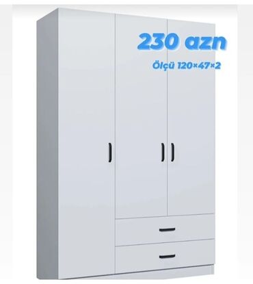 dolab 2ci əl: Гардеробный шкаф, Новый, 3 двери, Распашной, Прямой шкаф, Азербайджан