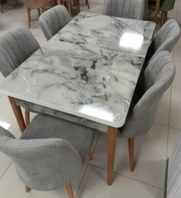 Masa və oturacaq dəstləri: Mətbəx üçün, Yeni, Açılan, Dördbucaq masa, 4 stul — 4