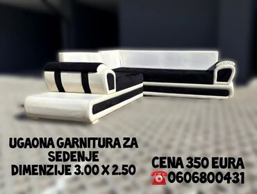 Ugaone garniture: Ugaona garnitura za sedenje Ugaona je od eko koze kombinacijom — 8