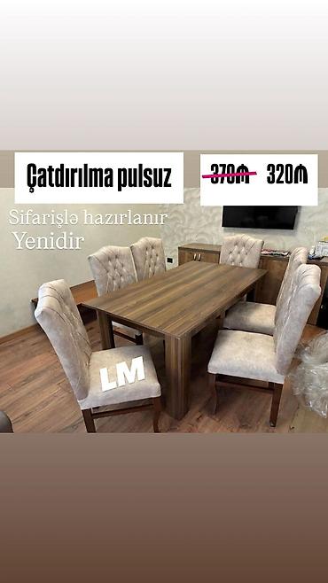 Dördbucaq masa, Mətbəx üçün, 6 nəfər