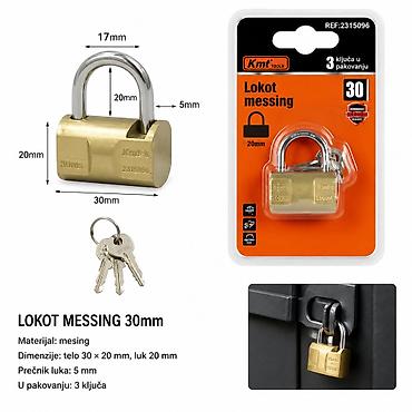 KMT lokot od mesinga 30 mm – model 2315096 - Materijal: mesing - na lalafo.rs KMT lokot od mesinga 30 mm – model 2315096 - Materijal: mesing -