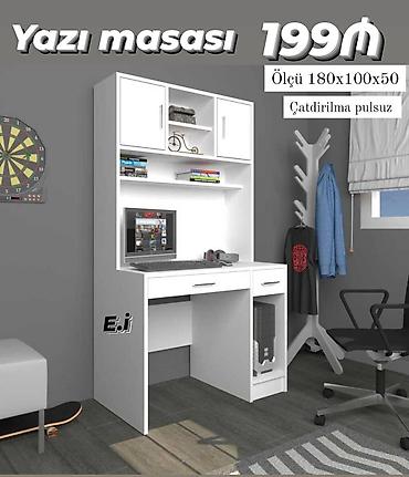 Мебель на заказ: Yazı masası – funksional iş/oxu küncü üçün ideal. - Ölçü: 180×100×50 — 1