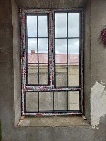 Plastik pəncərələr: Yeni İkiqat şüşə paketi Plastik pəncərə, Еni: 100 sm, Uzunluğu: 100 sm, Pulsuz quraşdırma — 23