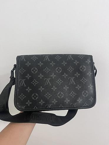 Сумкалар: Сумка через плечо Louis Vuitton (Monogram Eclipse) - Цвет: черный с — 3