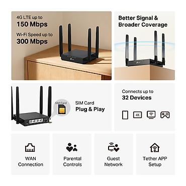 Модемы и сетевое оборудование: Tp-link Беспроводной 4G LTE маршрутизатор Надёжная сеть 4G – До 150 — 5