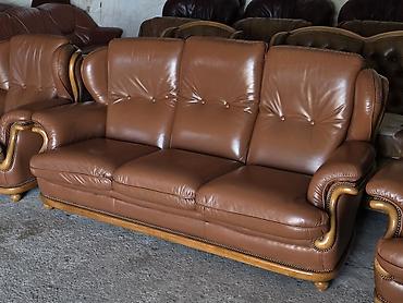 Stilske garniture: Kožna garnitura za dnevni boravak – set 1 - Sastav: trosed sa tri — 2