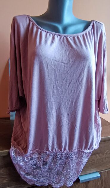 čipkaste bluze: M (EU 38), L (EU 40), Viscose, Single-colored, color - Pink