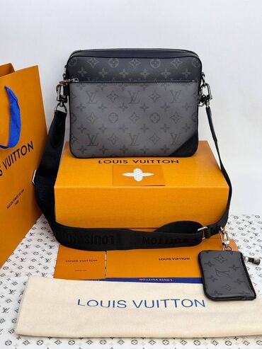 ремень бишкек: Барсетка, Louis Vuitton, Застежка на молнии, Множество карманов, Оригинал, Новый