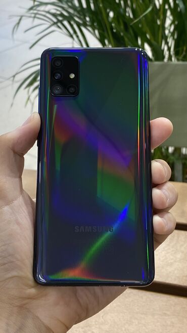 Samsung: Samsung A51, Б/у, 128 ГБ, цвет - Черный, 2 SIM