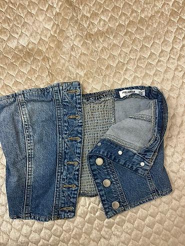 Медтовары: Məhsul: Pull&Bear denim korset/top - Material: klassik mavi cins — 2