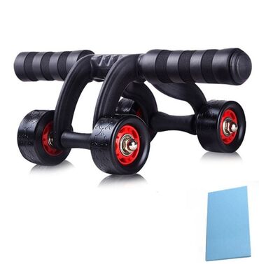 стимулятор мышц: Роллер 4 силовых колеса, тренажёр для мышц брюшной полости, тренажёр
