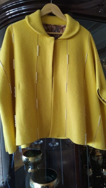 paltolar ve qiymetleri: Palto 3XL (EU 46), rəng - Sarı