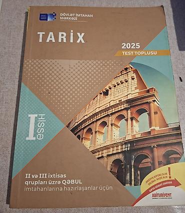 Testlər: Məhsul: Tarix fənni üzrə test topluları (2 kitab) 1) Dövlət İmtahan — 1