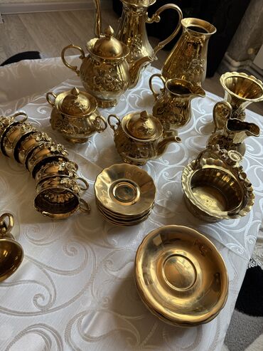 Nahar dəstləri və servizlər: Nahar dəsti, rəng - Qızılı, Farfor, 11 nəfərlik, Çexiya — 1