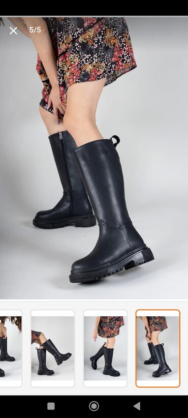 Çəkmələr: Uzunboğaz, Ölçü: 38, rəng - Qara, Yeni — 3