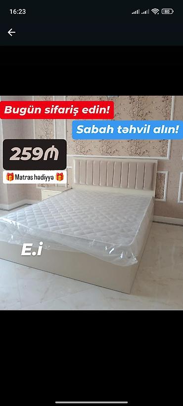 kravat islenmis: Yeni, İkinəfərlik çarpayı, Bazalı, Matras ilə, Siyirməsiz — 1