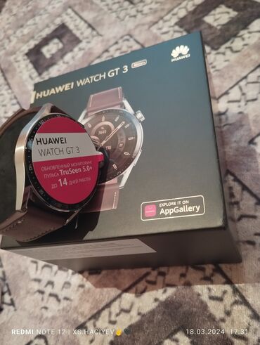huawei watch gt 3: Yeni, Smart saat, Huawei, Аnti-lost, rəng - Gümüşü