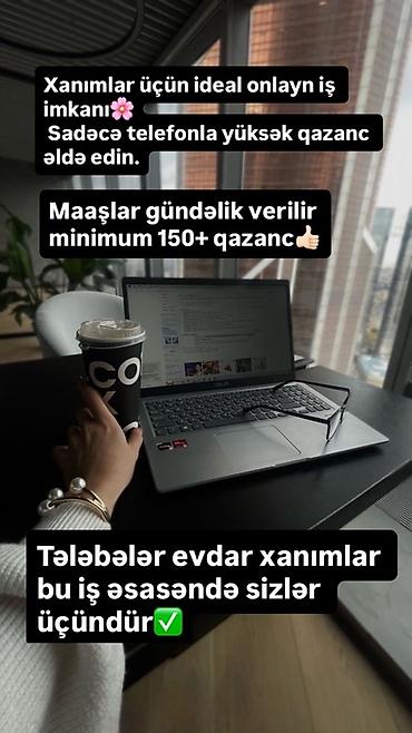 part time operator: Çağrı mərkəzi operatoru tələb olunur, Yalnız qadınlar üçün, İstənilən yaş, Təcrübəsiz, Gündəlik ödəniş — 1