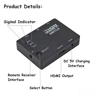 iris tv daljinski: HDMI RAZDELNIK SPLITTER SA 3 NA 1 SWITCH + DALJINSKI | HDMI — 3
