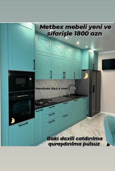 işlənmiş mətbəx mebili: 🟣Mebel Pataloka kimi 🟣 *Qiymet 1800 azn* 🟣Olcu 4 metr 🟣 *Membran* 🟣 *1