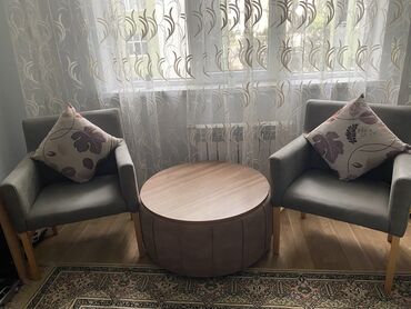 işlənmiş divan satılır: Б/у, Мини-диван, 2 кресла, Без подьемного механизма, Нераскладной