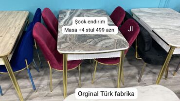 mətbəx üçün stol stullar: Mətbəx üçün, Yeni, Açılan, Dördbucaq masa, 4 stul