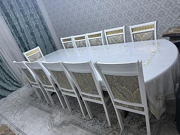 куханые столы: Стол и стул для зала, Б/у, цвет - Белый — 2