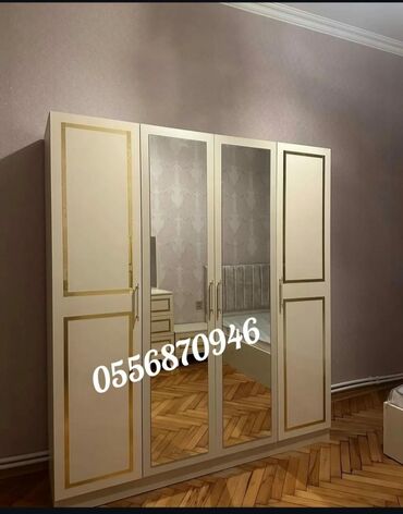 Dolablar: Yeni, Açılan, 4 qapılı Düz dolab, Qarderob, paltar dolabı, Azərbaycan — 2