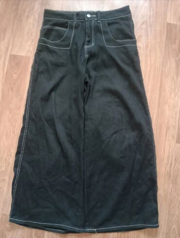 стильная одежда больших размеров для женщин: Отдам за хорошую цену широкие черные джинсы-weaxwear контрастной белой