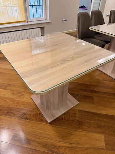 tek stolar: Kvadrat formalı yemək/çay masası - Üst hissə: açıq palıd tonlarında — 3
