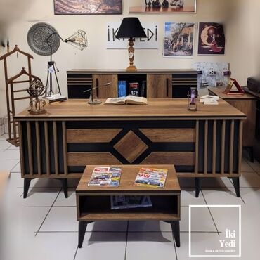 stolustu nabor: Ofis mebel dəsti – masa, jurnal masası və konsol şkaf - Dizayn