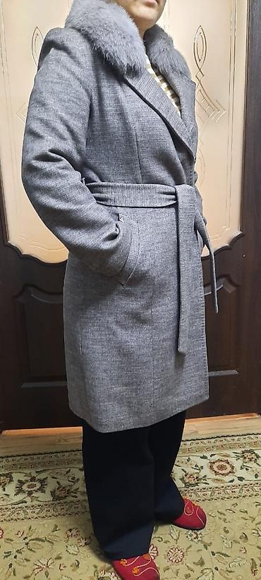 кашмир пальто: Пальто, Классика, Зима, Кашемир, По колено, С поясом, XL — 5