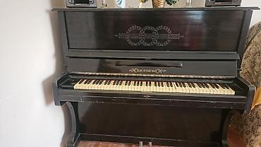 Musiqi alətləri: Upright pianino – klassik qara korpusda, ağ-qara klaviatura və 2 pedal — 2