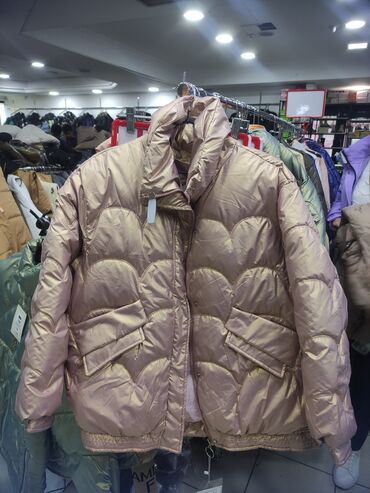 пуховик куртка зимняя: Пуховик, Кыска модель, Оверсайз, 3XL (EU 46)
