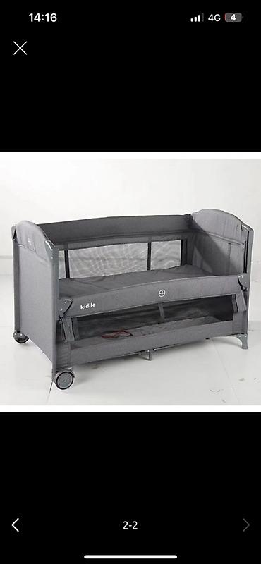 манеж большой: Манеж-кровать Kidilo T-702L, цвет Dark Grey - Размер: 125 × 65 × 74 — 1