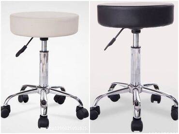 Stolice: Barska/kozmetička stolica na točkiće – okruglo sedište - Okruglo — 1