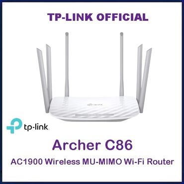 Modemlər və şəbəkə avadanlıqları: Ruter Tp-link Archer C86.Archer C86 ümumi sürəti 1900 Mbit/s-ə qədər