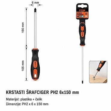 KMT Odvijač sa ručkom za masažu 2308946 Krstasti šrafciger PH2