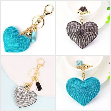 Серьги: Брелок с "бриллиантами" LOVE кулон, размер сердца 7 см х 7 см. Цена за