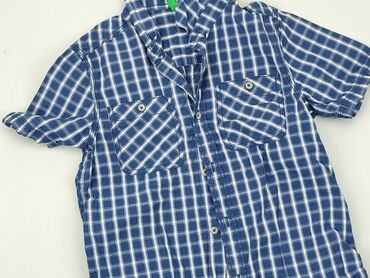 kurtki chłopięce przejściowe: Shirt 8 years, condition - Very good, pattern - Cell, color - Blue