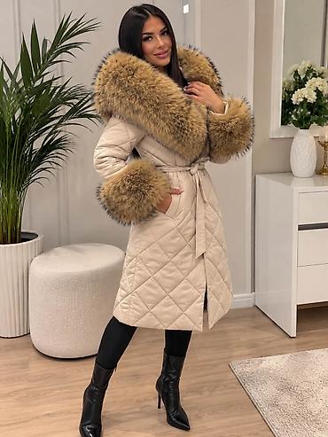 Krzneni kaputi: Ženska duga prošivena jakna sa krznom – elegantan zimski model - — 3