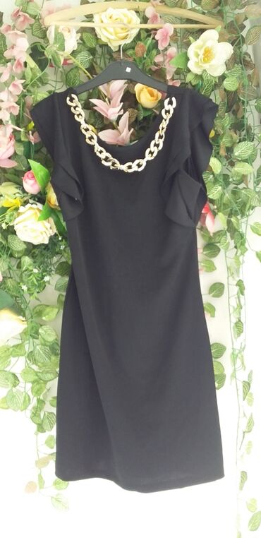 haljina sada: M (EU 38), color - Black, Evening, Short sleeves