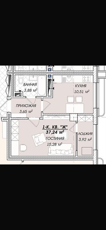 15: Сдан, Элитка, 1 комната, 37 м² — 3