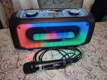 mp3 player купить: Portativ karaoke səs sistemi – LED işıqlı Bluetooth kolonka və