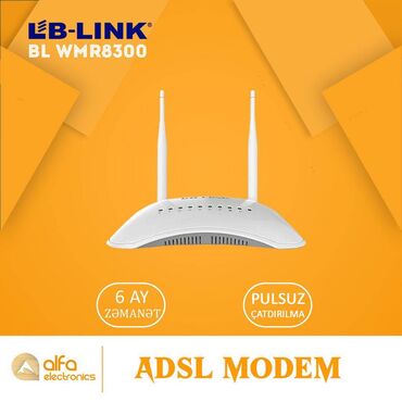 антенна маткасымова в Азербайджан | Модемы и сетевое оборудование: Lb-Link BL-WMR8300 300 Mbps Adsl2+ modem Məhsul: Adsl, Adsl2, Adsl2+