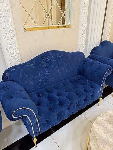 stol stil: Klassik üslubda 3 parça salon dəsti - Tərkib: 1 ədəd ikiyerli divan + — 2
