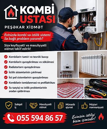 Услуги мастеров по окнам: Kombi Ustası – Peşəkar Xidmət Evinizdə kombi və istilik sistemi ilə — 1