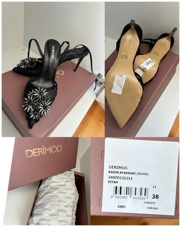 женские вечерние туфли: Tuflilər, Derimod, Ölçü: 38, rəng - Qara, Yeni
