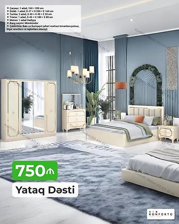 mebel termo: Yataq Dəsti – 750 ₼ Tərkibi və ölçülər: - Çarpayı: 1 ədəd, 160 × 200 — 1